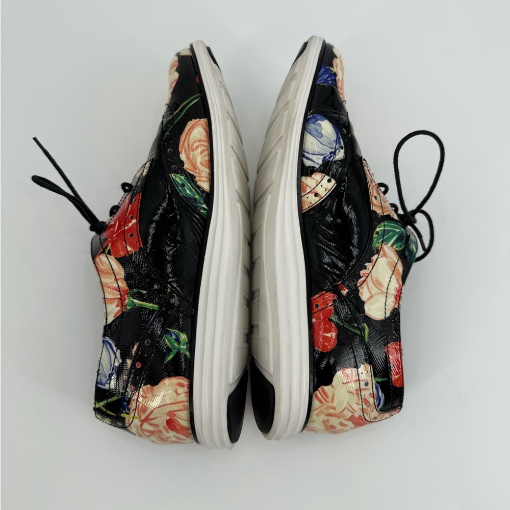 Cole Haan Grand.OS Wingtip Oxford Floral Patent Leather Lace-Up Brogue Shoes - Picture 9 of 16